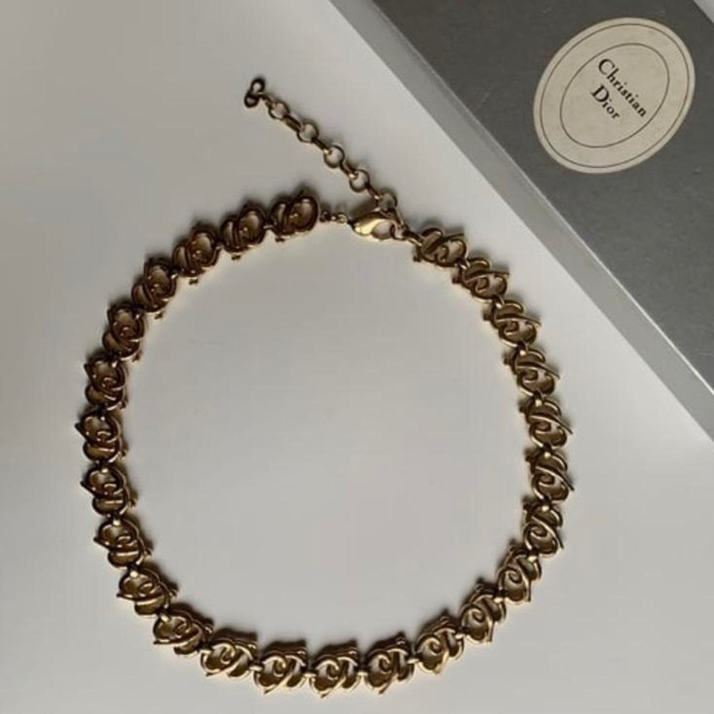Vintage gold dior logo necklace - Picture 2 of 3